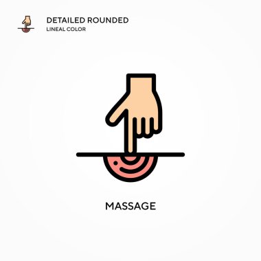 Masaj vektör simgesi. Modern vektör illüstrasyon kavramları. Düzenlemesi ve kişiselleştirmesi kolay.