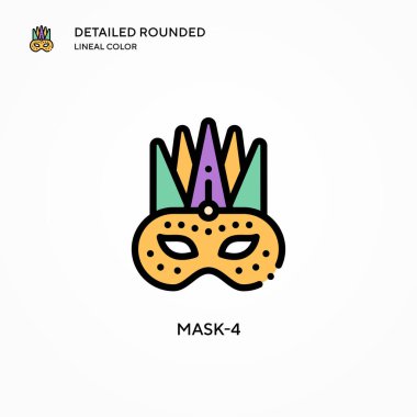 Maske-4 vektör simgesi. Modern vektör illüstrasyon kavramları. Düzenlemesi ve kişiselleştirmesi kolay.