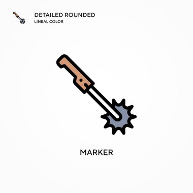 İşaretleyici vektör simgesi. Modern vektör illüstrasyon kavramları. Düzenlemesi ve kişiselleştirmesi kolay.