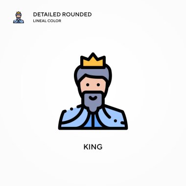 Kral vektör simgesi. Modern vektör illüstrasyon kavramları. Düzenlemesi ve kişiselleştirmesi kolay.