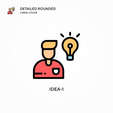 Fikir-1 vektör simgesi. Modern vektör illüstrasyon kavramları. Düzenlemesi ve kişiselleştirmesi kolay.