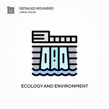 Ekoloji ve çevre vektör simgesi. Modern vektör illüstrasyon kavramları. Düzenlemesi ve kişiselleştirmesi kolay.