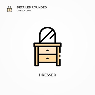 Dresser vektör simgesi. Modern vektör illüstrasyon kavramları. Düzenlemesi ve kişiselleştirmesi kolay.