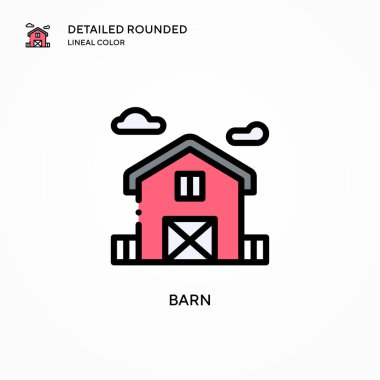 Barn vektör simgesi. Modern vektör illüstrasyon kavramları. Düzenlemesi ve kişiselleştirmesi kolay.