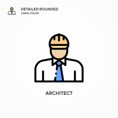 Mimari vektör simgesi. Modern vektör illüstrasyon kavramları. Düzenlemesi ve kişiselleştirmesi kolay.