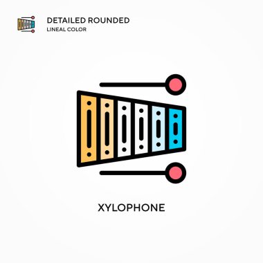 Ksilofon vektör simgesi. Modern vektör illüstrasyon kavramları. Düzenlemesi ve kişiselleştirmesi kolay.
