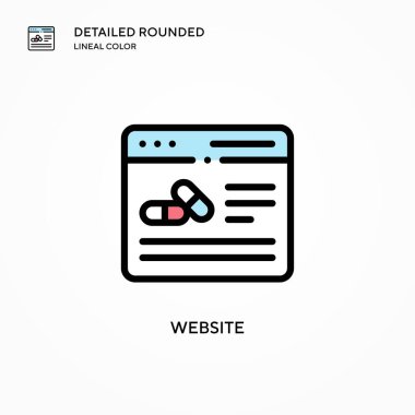 Web sitesi vektör simgesi. Modern vektör illüstrasyon kavramları. Düzenlemesi ve kişiselleştirmesi kolay.