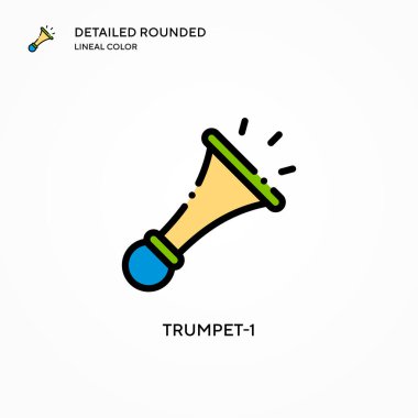 Trompet-1 vektör simgesi. Modern vektör illüstrasyon kavramları. Düzenlemesi ve kişiselleştirmesi kolay.