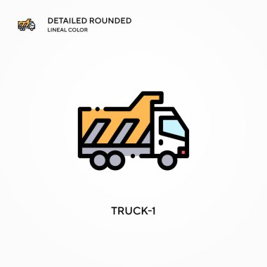 Kamyon-1 vektör simgesi. Modern vektör illüstrasyon kavramları. Düzenlemesi ve kişiselleştirmesi kolay.