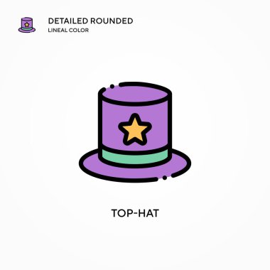 Silindir şapka vektör simgesi. Modern vektör illüstrasyon kavramları. Düzenlemesi ve kişiselleştirmesi kolay.