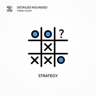 Strateji vektör simgesi. Modern vektör illüstrasyon kavramları. Düzenlemesi ve kişiselleştirmesi kolay.