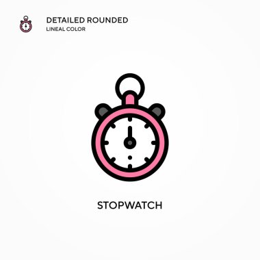 Stopwatch vektör simgesi. Modern vektör illüstrasyon kavramları. Düzenlemesi ve kişiselleştirmesi kolay.