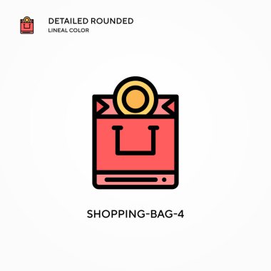 Alışveriş torbası-4 vektör simgesi. Modern vektör illüstrasyon kavramları. Düzenlemesi ve kişiselleştirmesi kolay.