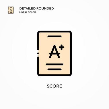 Skor vektörü simgesi. Modern vektör illüstrasyon kavramları. Düzenlemesi ve kişiselleştirmesi kolay.