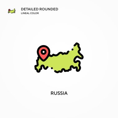 Rusya vektör ikonu. Modern vektör illüstrasyon kavramları. Düzenlemesi ve kişiselleştirmesi kolay.