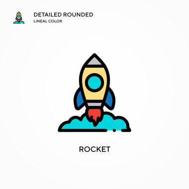 Roket vektör simgesi. Modern vektör illüstrasyon kavramları. Düzenlemesi ve kişiselleştirmesi kolay.