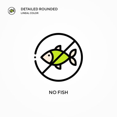 Balık vektör simgesi yok. Modern vektör illüstrasyon kavramları. Düzenlemesi ve kişiselleştirmesi kolay.
