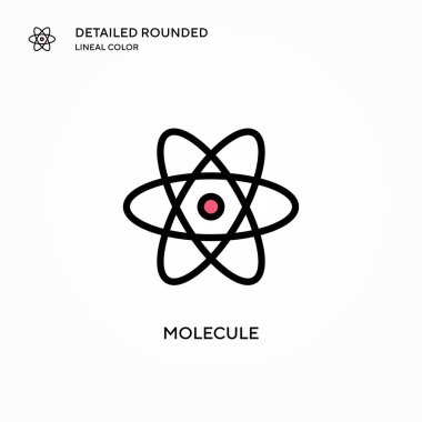 Molekül vektör simgesi. Modern vektör illüstrasyon kavramları. Düzenlemesi ve kişiselleştirmesi kolay.