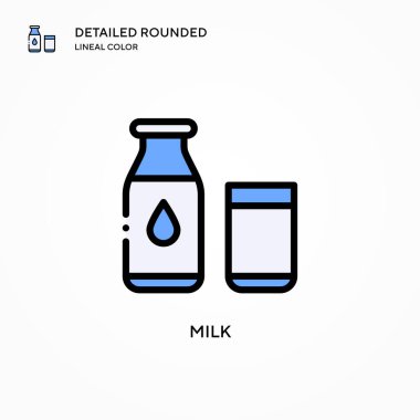 Süt vektörü simgesi. Modern vektör illüstrasyon kavramları. Düzenlemesi ve kişiselleştirmesi kolay.