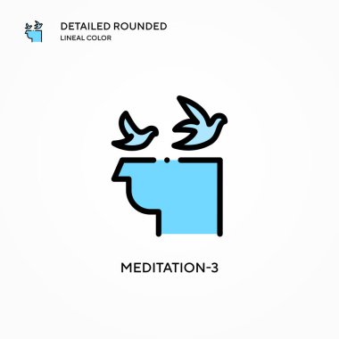 Meditasyon-3 vektör simgesi. Modern vektör illüstrasyon kavramları. Düzenlemesi ve kişiselleştirmesi kolay.