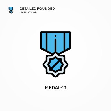 Madalya-13 vektör simgesi. Modern vektör illüstrasyon kavramları. Düzenlemesi ve kişiselleştirmesi kolay.