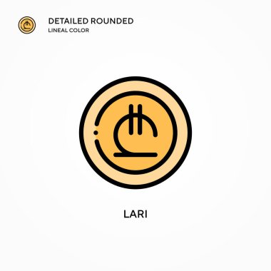 Lari vektör simgesi. Modern vektör illüstrasyon kavramları. Düzenlemesi ve kişiselleştirmesi kolay.