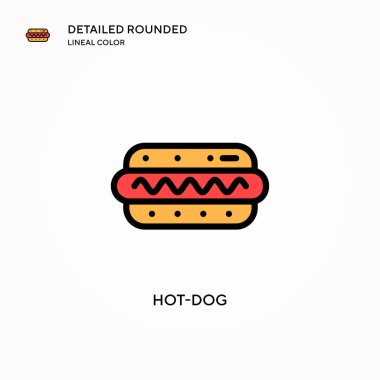 Sosisli sandviç vektör simgesi. Modern vektör illüstrasyon kavramları. Düzenlemesi ve kişiselleştirmesi kolay.