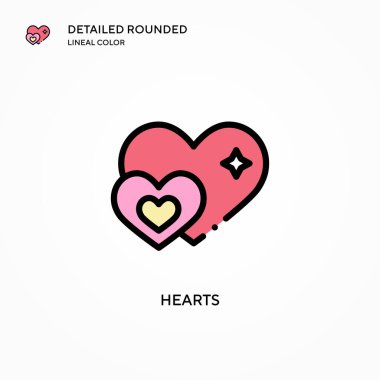 Kalp vektör simgesi. Modern vektör illüstrasyon kavramları. Düzenlemesi ve kişiselleştirmesi kolay.