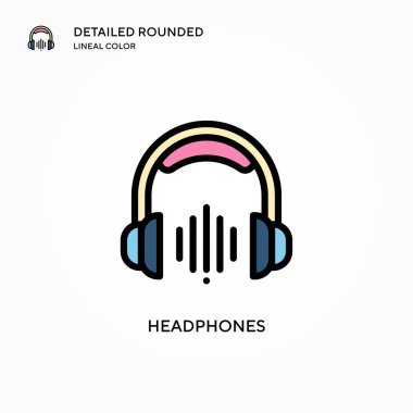 Kulaklık vektör simgesi. Modern vektör illüstrasyon kavramları. Düzenlemesi ve kişiselleştirmesi kolay.