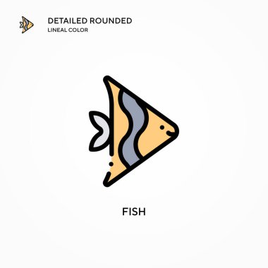Balık vektör simgesi. Modern vektör illüstrasyon kavramları. Düzenlemesi ve kişiselleştirmesi kolay.