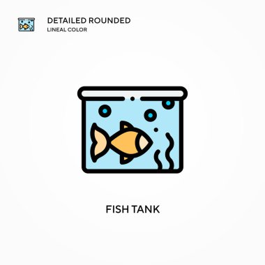 Akvaryum vektör simgesi. Modern vektör illüstrasyon kavramları. Düzenlemesi ve kişiselleştirmesi kolay.