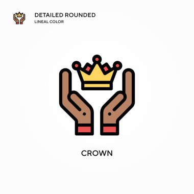 Crown vektör simgesi. Modern vektör illüstrasyon kavramları. Düzenlemesi ve kişiselleştirmesi kolay.