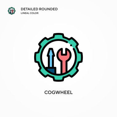 Çarklı vektör simgesi. Modern vektör illüstrasyon kavramları. Düzenlemesi ve kişiselleştirmesi kolay.