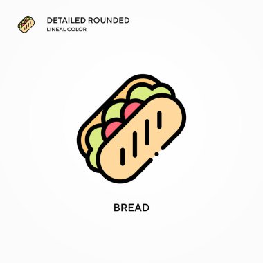Ekmek vektör simgesi. Modern vektör illüstrasyon kavramları. Düzenlemesi ve kişiselleştirmesi kolay.