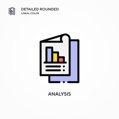 Analiz vektör simgesi. Modern vektör illüstrasyon kavramları. Düzenlemesi ve kişiselleştirmesi kolay.