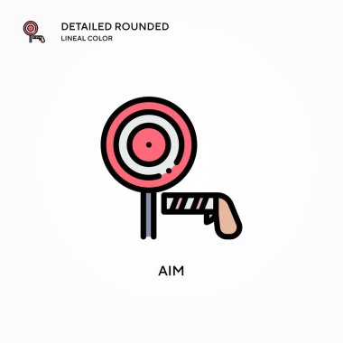 Hedef vektör simgesi. Modern vektör illüstrasyon kavramları. Düzenlemesi ve kişiselleştirmesi kolay.