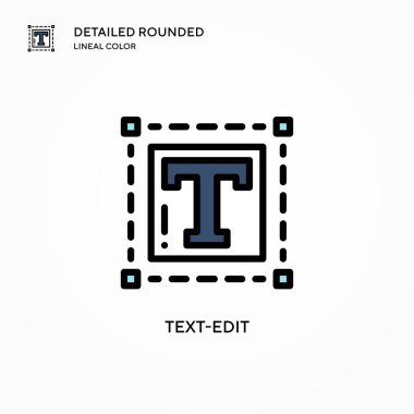 Metin-düzenleme vektör simgesi. Modern vektör illüstrasyon kavramları. Düzenlemesi ve kişiselleştirmesi kolay.