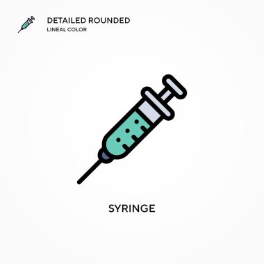 Şırınga vektör simgesi. Modern vektör illüstrasyon kavramları. Düzenlemesi ve kişiselleştirmesi kolay.