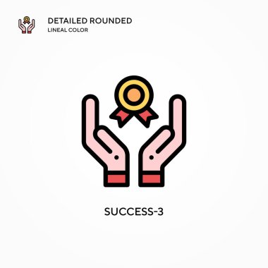 Başarı-3 vektör simgesi. Modern vektör illüstrasyon kavramları. Düzenlemesi ve kişiselleştirmesi kolay.