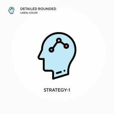 Strateji-1 vektör simgesi. Modern vektör illüstrasyon kavramları. Düzenlemesi ve kişiselleştirmesi kolay.