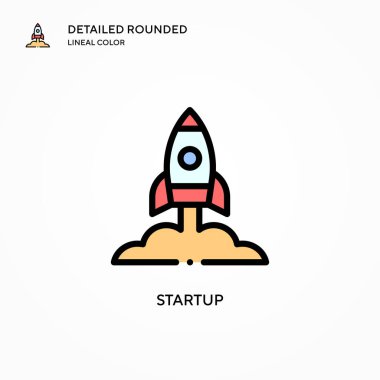 Vektör simgesini başlat. Modern vektör illüstrasyon kavramları. Düzenlemesi ve kişiselleştirmesi kolay.