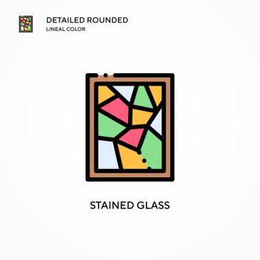 Lekeli cam vektör ikonu. Modern vektör illüstrasyon kavramları. Düzenlemesi ve kişiselleştirmesi kolay.