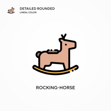 Sallanan at vektör simgesi. Modern vektör illüstrasyon kavramları. Düzenlemesi ve kişiselleştirmesi kolay.