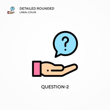 Soru-2 vektör simgesi. Modern vektör illüstrasyon kavramları. Düzenlemesi ve kişiselleştirmesi kolay.