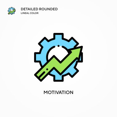 Motivasyon vektör simgesi. Modern vektör illüstrasyon kavramları. Düzenlemesi ve kişiselleştirmesi kolay.