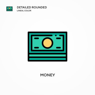 Para vektör simgesi. Modern vektör illüstrasyon kavramları. Düzenlemesi ve kişiselleştirmesi kolay.
