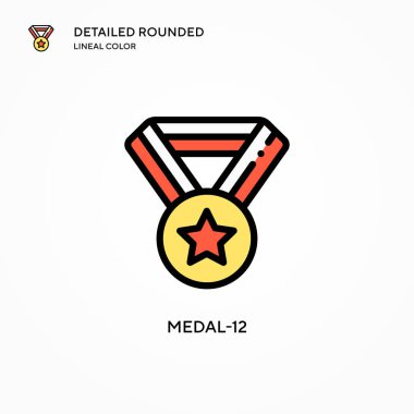 Madalya-12 vektör simgesi. Modern vektör illüstrasyon kavramları. Düzenlemesi ve kişiselleştirmesi kolay.