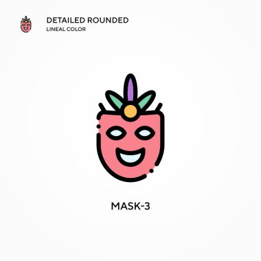 Maske-3 vektör simgesi. Modern vektör illüstrasyon kavramları. Düzenlemesi ve kişiselleştirmesi kolay.