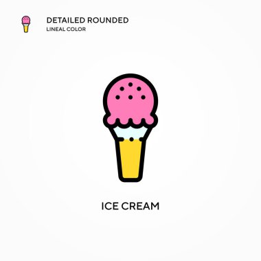 Dondurma vektör simgesi. Modern vektör illüstrasyon kavramları. Düzenlemesi ve kişiselleştirmesi kolay.