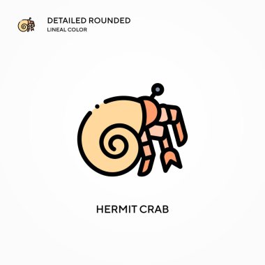 Keşiş yengeç vektör simgesi. Modern vektör illüstrasyon kavramları. Düzenlemesi ve kişiselleştirmesi kolay.